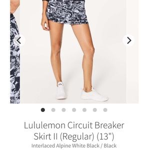 Lululemon 10 Circuit Breaker Skirt Alpine Lace